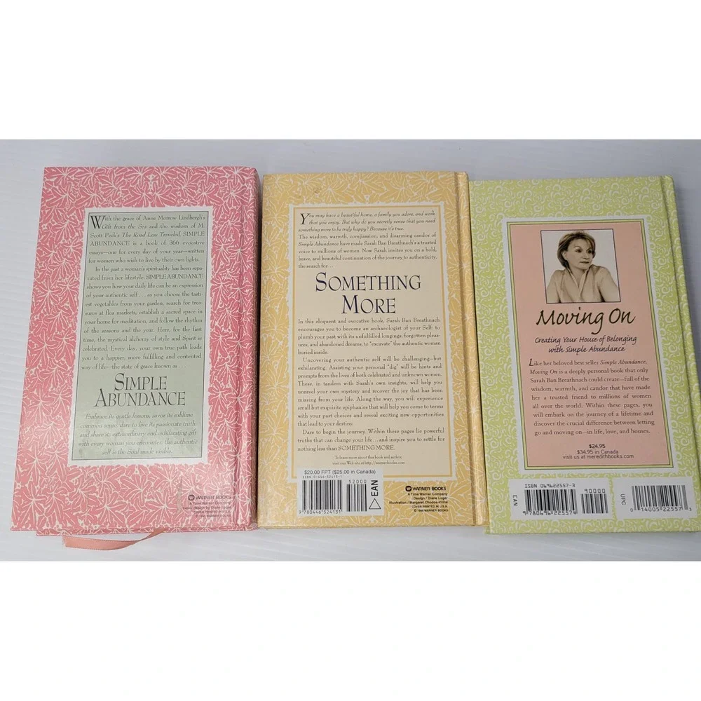 Sarah Ban Breathnach Set of 3 Books Hardcover Self-Help Inspirational Wellness